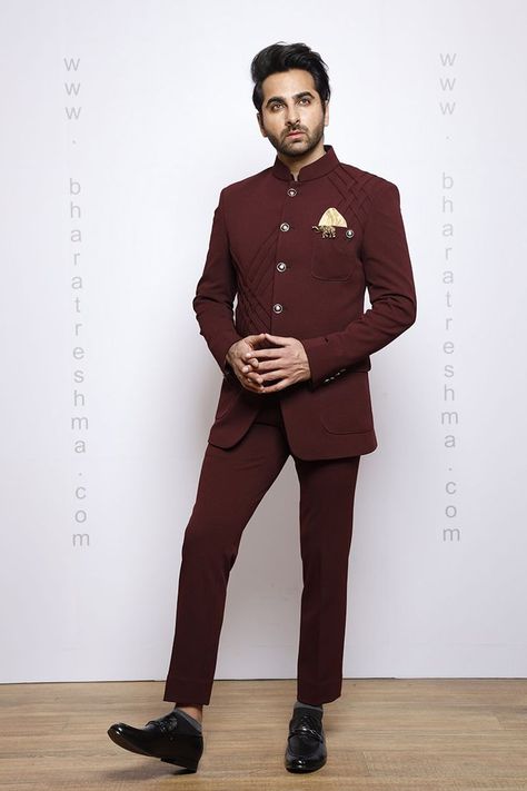 BANDHGALA SUITS FOR MEN Wine Jodhpuri Suits For Men, Bandgala For Men, Jodhpuri Suits For Men Wedding, Men Jodhpuri, Men Ethnic Wear, Jodhpuri Suit For Men, Jodhpuri Suits, Suit For Men Wedding, Men Attire