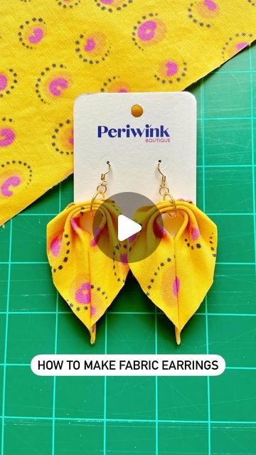 Katie Snow > Surface Designer & Maker on Instagram: "I made and shared this video last summer and thought it was worth sharing again. 😊  If you were wondering how to make use of those fabric scraps you’ve got lying around you can always make jewelry!   Save this reel so you can refer back to it later!   For the full tutorial and list of supplies, head on over to the link in my bio, scroll to the bottom and check out the blog I wrote for @spoonflower  Enjoy! 😉  . . . #tutorial #diyearrings #bts #howtovideo #fabricearrings  #handmadejewelry #craftingideas"