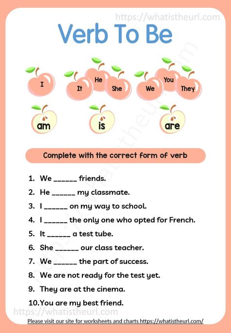 We have created a beautiful worksheet on “Verb To Be”.  The picture is perfect for kids to understand how the subjects need to be used with verb forms, please download the PDF Verb To Be Worksheet for Kids To Be Worksheet For Kids, To Be Worksheet, Verbs For Kids, Teaching Verbs, Verb To Be, Materi Bahasa Inggris, Teach English To Kids, English Grammar Exercises, English Worksheets For Kindergarten