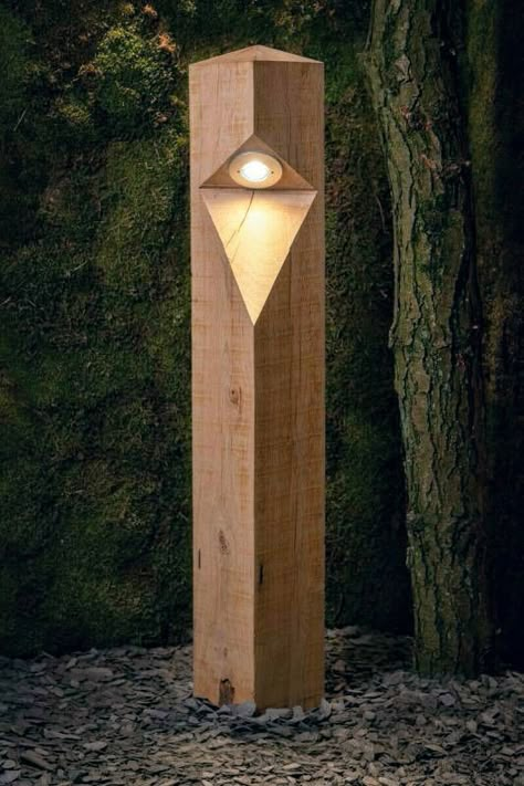 Woodworking Projects for Beginners: Here's 50 great beginner woodworking projects that will get you comfortable with the basics of building with wood. Some of the projects below can be completed in a weekend and others in just a few hours, either way all the projects will help you..., Driveway Lighting, Landscape Lighting Design, Backyard Lighting, Outdoor Decor Backyard, Garden Landscape Design, Wood Lamps, Backyard Patio Designs, Landscape Lighting, Backyard Landscaping Designs