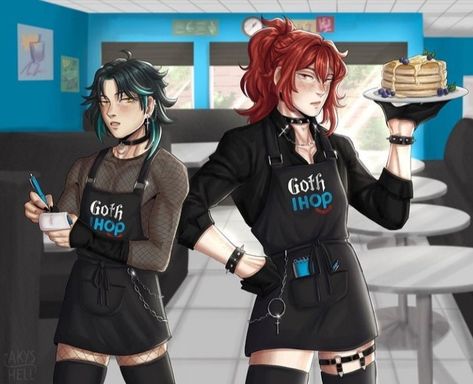 Goth Ihop, Diner Photoshoot, Goth Oc, Goth Anime, Goth Girl, Oc Ideas, Cosplay Ideas, Cosplay Costumes, Diner