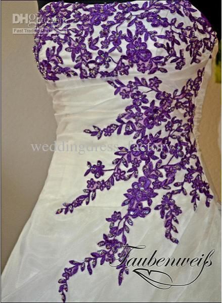 awesome white with purple accents wedding dress Wedding Dress Organza, White Wedding Dresses, Organza Wedding Dresses, Ball Gowns Wedding Dress, Purple Wedding Dress, Cheap Gowns, Discount Wedding Dresses, Organza Wedding, Colored Wedding Dresses