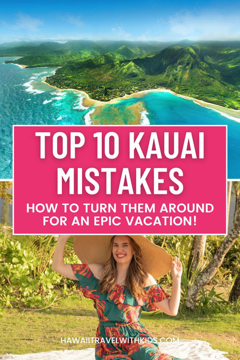 🌺🌈 Feel like you could be enjoying Kauai even more? Chances are, there are a few tweaks you could make to your travel plans! This post tackles 10 frequent travel mistakes on Kauai & provides practical solutions. Enhance your Kauai vacation by refining your itinerary with our Hawaii trip planning advice. From essential dos & don’ts to the ultimate Kauai must-dos, we cover everything you need to craft the perfect Kauai bucket list. Click for the best things to do in Kauai & how to do them right! Best Things To Do In Kauai Hawaii, Kauai Bucket List, Kauai Hawaii Things To Do In, Free Things To Do In Kauai, Kauai Itinerary, Kauai Hawaii Aesthetic, Camping Kauai, Hawaii Trip Planning Kauai, Hiking In Kauai