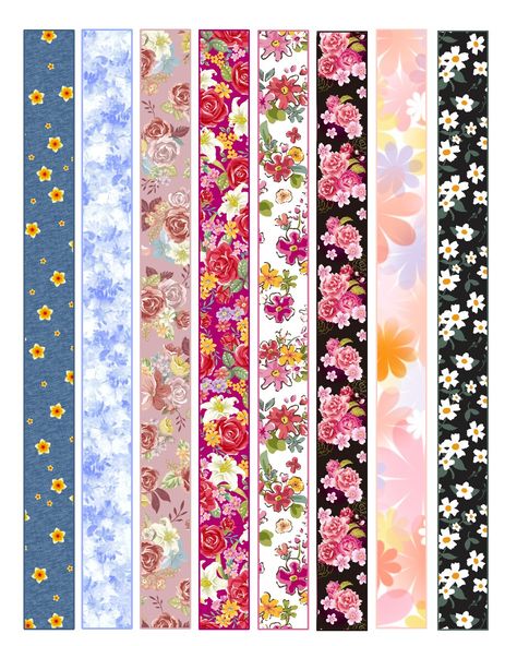 Border Stickers Printable, Floral Washi Tape Printable, Printable Washi Tape Patterns, Cute Washi Tape Printable, Vintage Washi Tape Printable, Paper Tape Design, Washi Tape Printable, A4 Size Paper Border Design Flower, Origami Star Paper