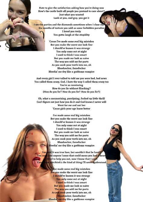 You Betrayed Me Olivia Lyrics, Olivia Lyrics Wallpaper, Vampire Song Lyrics, Vampire Olivia Rodrigo Lyrics, Vampire Olivia Rodrigo Wallpaper, Vampire Lyrics, Iconic Song Lyrics, Vampire Song, Vampire Wallpaper