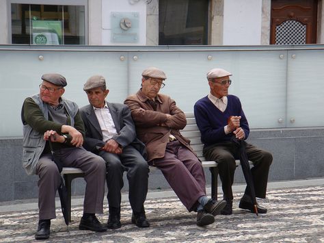 a very typical group of Azorean men...Spending part the day at the with fellow friends... in the village center. Groups Of People Photography, Four People Reference, Old People Friends, Village People Photography, Crowd Of People Photography, Old People Traveling, Crowd Of People Painting, Portuguese Men, People Doing Things