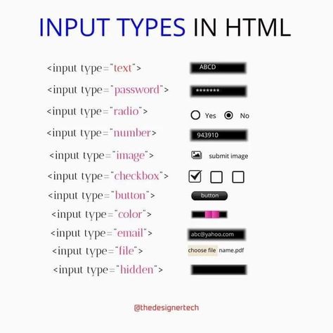 Input types in HTML so practice Computer Basics, Abc, Computer