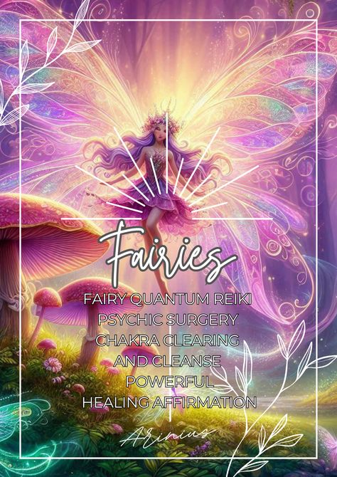 Discover the transformative power of Fairy Quantum Reiki Psychic Surgery, Chakra Clearing and Cleanse, and a downloadable powerful Fairy Healing Affirmation. Immerse yourself in a poetic and emotional journey, guided by the delicate yet potent energies of fairies. Experience profound healing, as the fairies clear your energy blockages and rejuvenate your soul. Embrace this divine message and affirmations and unlock the magical vibrations within you. This powerful tool allows to tap into the.... Psychic Surgery, Clear Your Energy, Chakra Clearing, Healing Affirmations, Your Soul, Psychic, Reiki, Surgery, Chakra