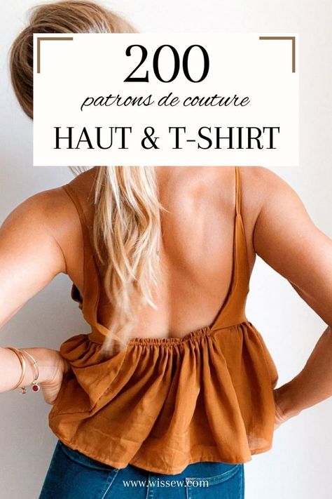 Découvrez plus de 200 patrons de couture haut et t-shirt sur @wissew_official #patroncouture #patronfemme #sewingpattern #sewing #projetcouture #patronrobe #patronété #patronrobe #patronhaut Patron Top, Couture Top, Diy Tops, Couture Mode, Diy Clothing, Couture Tops, Diy Couture, T Shirt Top, Diy Clothes