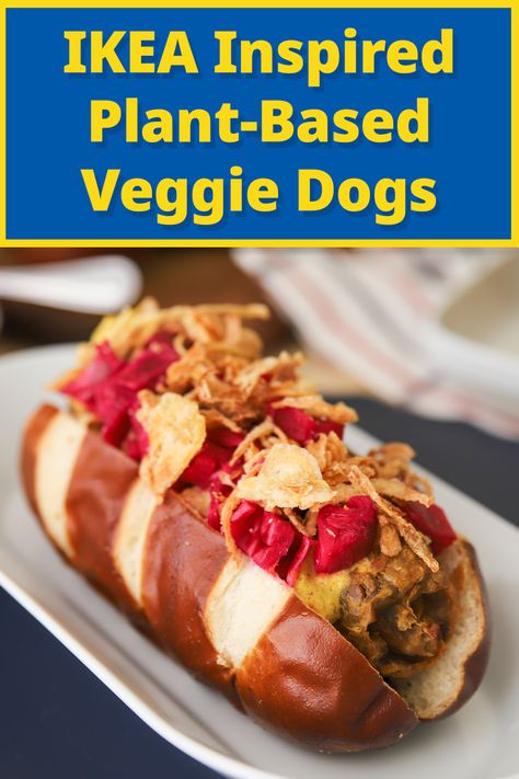 Easy Grillable Plant-Based Veggie Dogs - Instant Pot Recipe - Monson Made This Cabbage Fried, Veggie Dog, Indoor Bbq, Pickled Red Cabbage, Lentils And Quinoa, Vegan Potato Salads, Pretzel Bun, Spicy Brown Mustard, Instant Pot Recipe