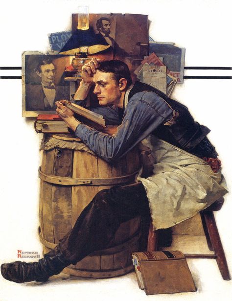 Historical Art, Norman Rockwell Art, Rockwell Paintings, Norman Rockwell Paintings, Studying Law, Art Of Manliness, Oil Art, Tom Sawyer, Norman Rockwell