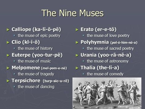 The Nine Muses, Muse Of Music, Great Poems, Nine Muses, Greek Mythology Tattoos, Black Royalty, Mythology Tattoos, Greek Gods And Goddesses, Greek Alphabet