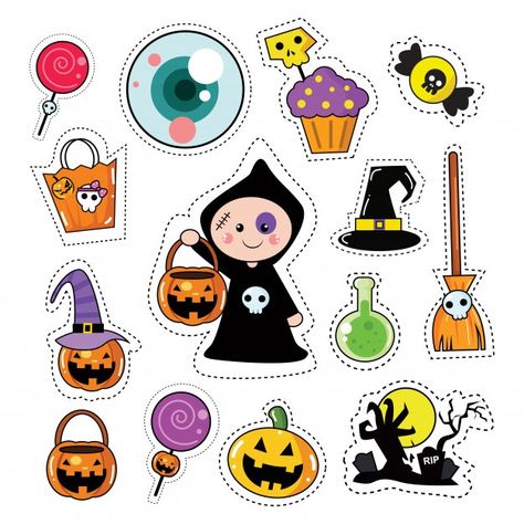 Halloween Stickers Printable, Halloween Toppers, Moldes Halloween, Seni Resin, Imprimibles Halloween, Halloween Icon, Samhain Halloween, Carte Halloween, Halloween Sticker