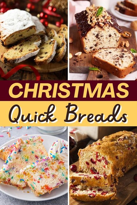 Christmas Quick Breads Holiday Gifts, Christmas Quick Breads, Baked Goods For Christmas Gifts, Pumpkin Zucchini Bread, Christmas Bread Recipes, Bread Gifts, Quick Bread Recipes Easy, Banana Bread Loaf, Cranberry Orange Bread