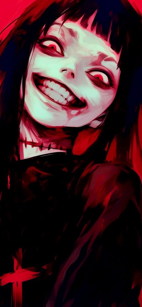 Horror Eyes Art, Creepy Reference Poses, Horror Digital Art, Insanity Artwork, Creepy Anime Art, Creepy Reference, Horror Characters Drawings, Edgy Gore Art, Creepy Pfps