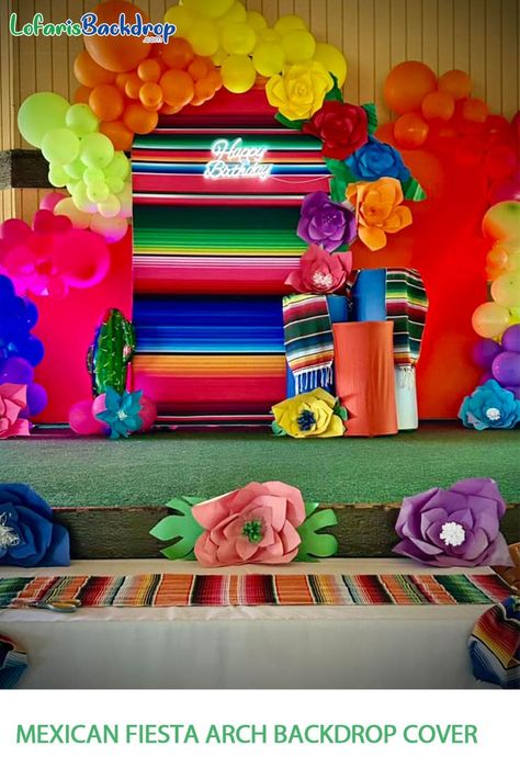 Birthday Mexican Fiesta Lofaris Mexican Backdrop, Christmas Photo Booth Backdrop, Sea Party Ideas, Baby Shower Christmas, Mexican Fiesta Party, Christmas Photo Booth, Birthday Party Set, Fiesta Theme, Arch Backdrop