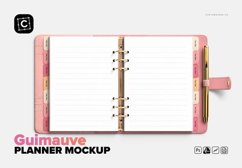 Guimauve Ring Binder Planner Mockup by Custom Scene on @creativemarket Business Sign Design, Ring Binder Planner, Planner Mockup, Agenda Digital, Binder Ring, Mockup Creator, Divider Tabs, Binder Rings, Leather Planner