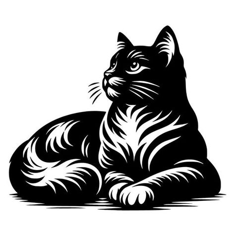 Animal Stencil, Cat Svg, Image Svg, Stencil Patterns, Tapeta Pro Iphone, Unique Cats, Stencil Art, Silhouette Art, Graphic Design Projects