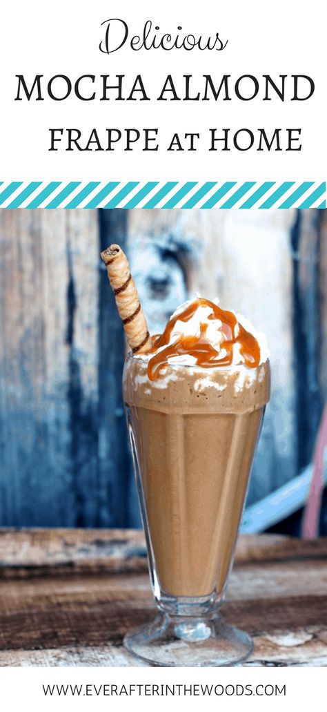 Make a Delicious Mocha Almond Frappe at Home - Ever After in the Woods Frappe At Home, Coffee Drinks At Home, Benefits Of Lemon Water, Specialty Coffee Drinks, Almond Roca, Benefits Of Lemon, Drinks At Home, Making Coffee, Beverage Recipes