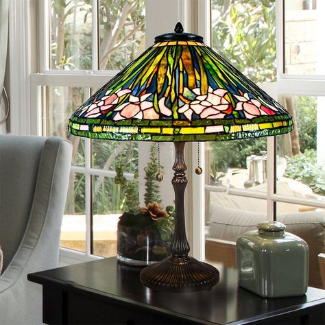 Our Daffodil Tiffany Table Lamp is a beautiful combination of saturated color and texture that ensures it will be the focal point in any room in which it is displayed. Turkish Hanging Lamp, Dark Brown Table, Brown Table Lamp, Blush Pink Flowers, Stained Glass Table Lamps, Red Table Lamp, Tiffany Table Lamps, Stained Glass Angel, Bronze Table Lamp