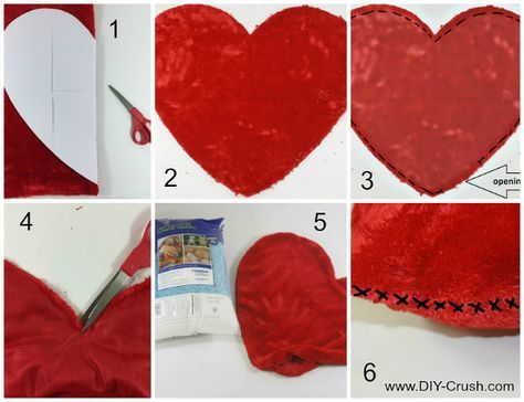 Free Valentine's Heart Pillow Sewing Pattern - DIY Crush Valentines Pillows Diy, Granny Square Shrug, How To Crochet For Beginners, Crochet A Granny Square, Heart Shaped Pillow, Pillow Sewing, Pillow Patterns, Pillows Decorative Diy, Heart Pillows