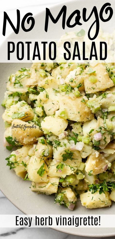 Easy Potato Salad No Mayo, Potato Salad No Mayonnaise, Potato Salad Dressing Recipe Mayonnaise, Light Potato Salad, Low Sodium Potato Salad, No Mayo Potato Salad Recipe, Potato Salad Without Mayonnaise, Potato Salad Recipe No Mayo, Dairy Free Potato Salad