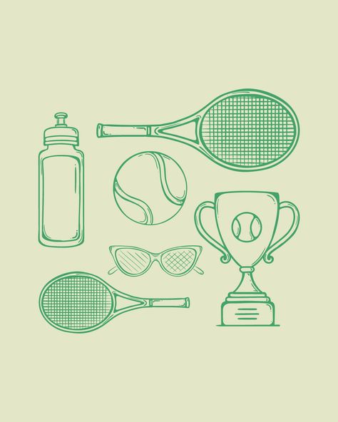 New Illustrations Alert! 🎾 Each illustration captures the energy and innovation that Net Gains brings to the world of tennis 🏆 Creating these visuals has been an amazing journey, and I can't wait for you all to see them come to life in the final brand! ✨ Which one is your favorite? 👀 - 🏷️ #IllustrationArt #BrandDesign #TennisLife #CreativeProcess #NetGains #DesignInspiration #TennisGear #SportDesign #GraphicDesign #CreativeJourney #InnovativeDesign #BrandIdentity #ArtisticDesign #Wimbled... Tennis Doodle Art, Tennis Illustration Art, Tennis Racket Illustration, Tennis Doodle, Tennis Graphic Design, Waiting Illustration, Tennis Branding, Tennis Illustration, Tennis Artwork