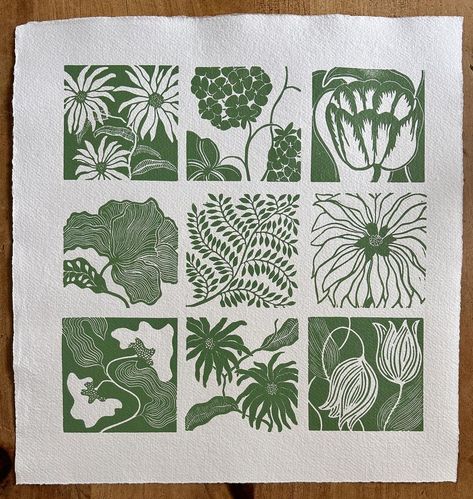 AGraceGillespie | So. To celebrate how amazing the past few months have been and thank you all for your incredible support, I am giving away one of these… | Instagram Thank You Lino Print, Lino Print Ideas Flowers, Lino Flowers, Linocut Nature, Linocut Printing, Fungi Illustration, Woodcut Printing, Slowly Slowly, Kutch Work Designs