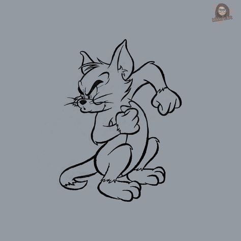 Tom The Cat Tattoo, Tom Cat Tattoo, Tom Tattoo Cat, Tom And Jerry Art Drawing, Tom Y Jerry Tattoo, Tom And Jerry Tattoo Design, Tom And Jerry Tattoo Ideas, Tom And Jerry Tattoo, Tom Tattoo