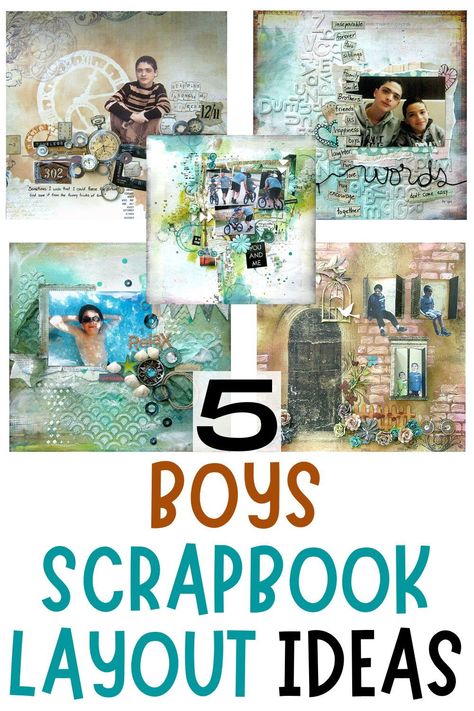 Check out these 5 boys scrapbook layout ideas complete with step by step tutorials to make these amazing boys scrapbook pages in your albums Scrapbook Multiple Photos, Scrapbook Layout Ideas, Scrapbooking Layouts Travel, Boy Scrapbook Layouts, Unique Scrapbooks, Paper Craft Videos, Simple Scrapbook, Creative Scrapbook, Scrapbook Background