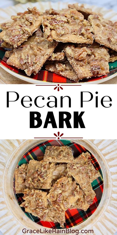 Do you love the combination of sweet and salty flavors? If so, this Brown Sugar Pecan Pie Bark recipe is for you! This delicious treat is perfect for family gatherings or even just a night in with your friends. With its rich toasty flavor, crunchy texture, and creamy bites of candied pecans, it's sure to be one of the highlights of any baking menu. Let's get baking! All you need are a few simple ingredients and about 10 minutes in the oven. Let's make some delightful brown sugar pecan pie bark! Pecan Bark Recipe, Pecan Pie Bark Recipe, Pecan Toffee Recipe, Brown Sugar Pecan Pie, Apple Pie Cheesecake Bars, Pecan Pie Bark, Nuts Recipes, Graham Cracker Toffee, Christmas Bark Recipes