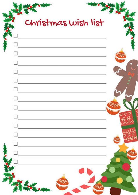 Christmas List Layout, Christmas Wish List Aesthetic, Christmas List Ideas On Paper, Christmas Wishlist Template, Christmas Decorations List, Wishlist Noel, Christmas Wish List Ideas, Christmas Wish List Template, Wish List Ideas