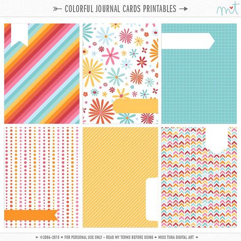 free printables for personal use + + click image to download + + ← back to all freebies Project Life Free, Colorful Journal, Project Life Freebies, Printable Journal Cards, Life Printables, Project Life Printables, Crafty Hobbies, Project Life Scrapbook, Project Life Album