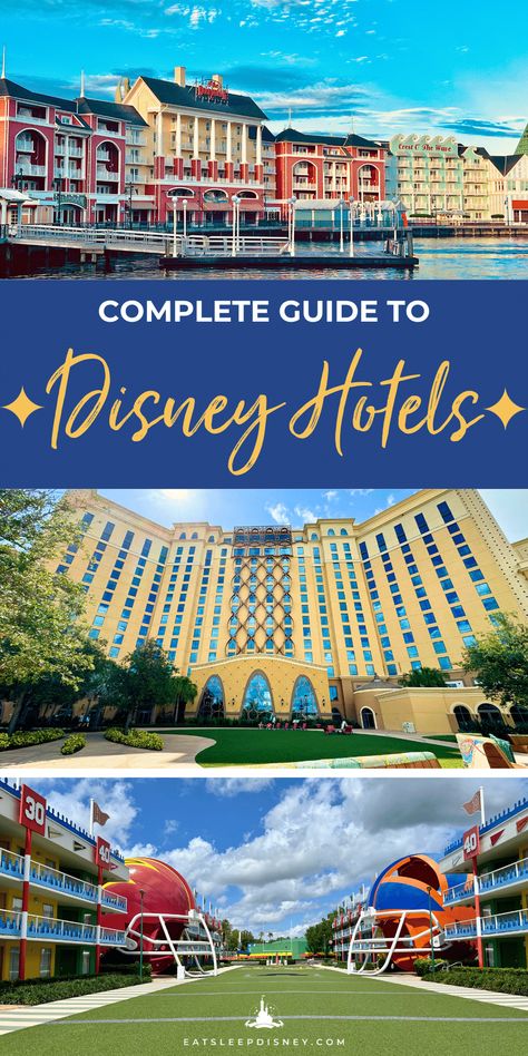 Complete Guide to Walt Disney World Resort Hotels  With over 25 Disney-owned and operated hotels, you’re sure to find a place to stay that fits both your needs and your budget. But, what’s the difference between all of the Disney World Resort hotels? How do you choose the best one for you and your family? Well, we’re here to help with a look at everything you need to know before you make your reservation. Disney World Hotels Resorts, Best Disney Hotels, Disney World Hotel, Disney Value Resorts, Disney Universal Studios, Disney Resort Hotels, Disney World Hotels, Disney Hotels, Disney World Florida