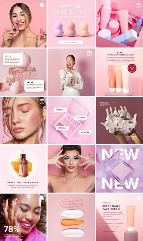 Elevate Your Beauty Brand on Instagram with Pink Makeup Feed Templates #reelsgraphicdesign #instagramreelgraphicdesign #reelsgraphicdesignideas, Makeup Instagram Post, Social Media Campaign Design, Instagram Campaigns, Ads Creative Advertising Ideas, Beauty Video Ideas, 광고 디자인, Beauty Marketing, Makeup Store, Pink Instagram