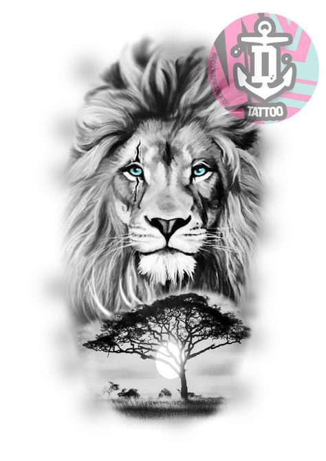 Lion Savannah, Savannah Tattoo, Pasta Tattoo, Animal Sleeve, Lion Love, Lion Tattoo, Tattoo Design, Small Tattoos, Savannah Chat