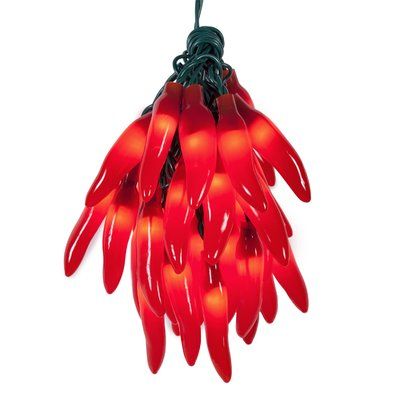 Wintergreen Lighting 35-Light Chili Pepper Cluster String Lights Color: Red Cluster Christmas Lights, Chili Pepper Lights, Wreaths Crafts, Mini String Lights, Lights Diy, Holiday String Lights, Globe String Lights, Lantern String Lights, Cluster Lights