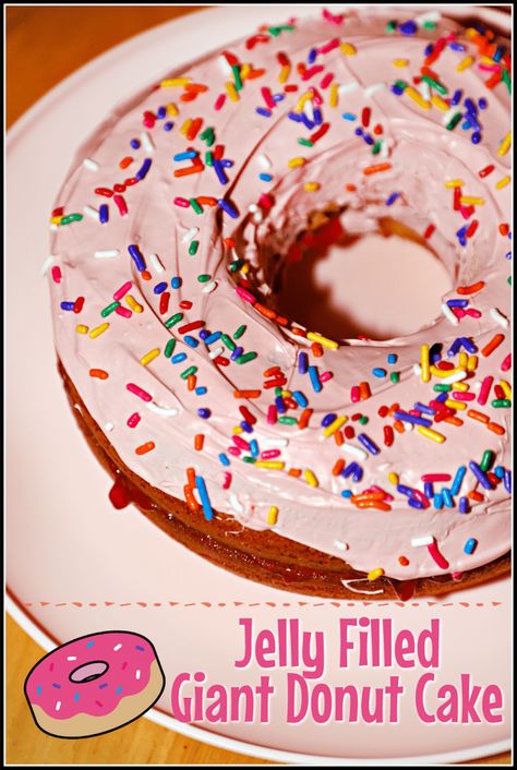 Giant Donut Cake, Donut Bread Pudding, Lemon Glazed Donuts, Homemade Donut, Giant Donut, Jelly Donut, Giant Cake, Homemade Donuts Recipe, Donut Day