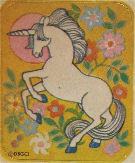 Vintage Animation, Unicorn Aesthetic, Pony Illustration, Vintage Unicorn, Vintage Unicorn Tattoo, Weird Vintage Illustration, Unicorn Vintage, Unicorn Illustration Vintage, 80s Unicorn