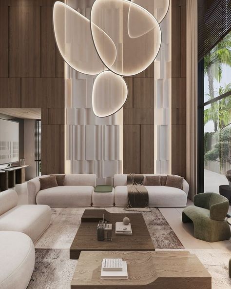 Direct • Instagram Double Height Living Room, Living Area Design, Double Height, Living Room Design Decor, Classic Interior, Villa Design, Drawing Room, Common Area, Luxurious Bedrooms