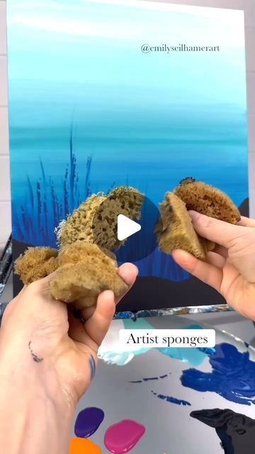 How To Paint Coral Reef, Underwater Painting Tutorial, How To Draw Coral, Coral Reef Painting Acrylics, Underwater Painting Easy, Underwater Art Painting, Coral Paint Colors, Coral Paint, Coral Painting