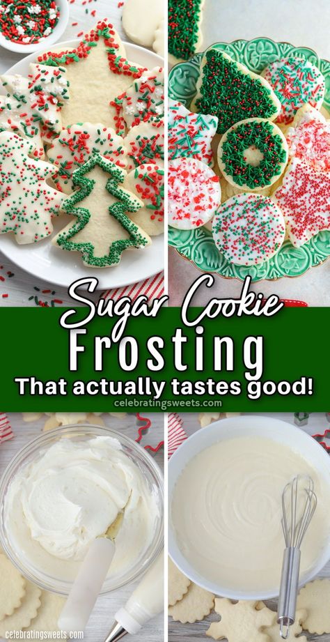 Best Christmas Cookie Icing Recipe, Sugar Cookie Frosting Recipe Hardens, Sugar Cookie Frosting Recipe Without Corn Syrup, Beat Sugar Cookie Recipe For Decorating, Cream Cheese Frosting Sugar Cookies, Simple Sugar Cookie Frosting, White Frosting For Cookies, Cutout Frosting Recipe, Soft Cookie Icing