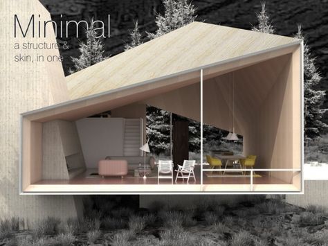 Powder Mtn Cabin comp, Srdan Nad. Shelter Design, Eco Architecture, Mountain House Plans, Luxury Cabin, Modern Bungalow, Tiny Cabin, Small Cabin, Modern Cabin, Cabin Design