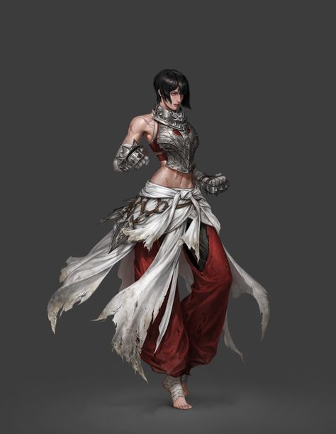 ArtStation - fighter Fantasy Fighter, Female Martial Artists, Fighter Girl, Female Armor, Character Inspiration Male, Female Fighter, Martial Artists, Dungeons And Dragons Characters, Game Character Design