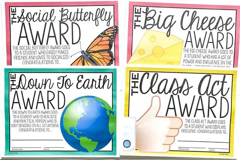 Funny Student Awards, Funny Awards For Students, Funny Teacher Awards, Pbis Incentives, Middle School Funny, Wrestling Banquet, English Coffee Shop, Graduation Awards, Teaching Board