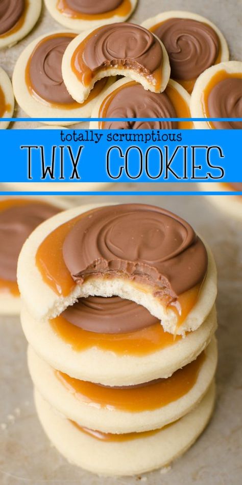 Twix Cookie, Copycat Cookies, Soft Sugar Cookie, Sugar Cookie Crust, Twix Cookies, Cookie Recipes Unique, Cake Recipes Easy Homemade, Cake Mix Cookie Recipes, Creamy Caramel