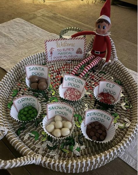 Elf Poop Ideas, Elf On Shelf Pooping, Bad Elf, Elf Magic, Awesome Elf On The Shelf Ideas, Elf Activities, Elf Antics, Elf Fun, Unicorn Party