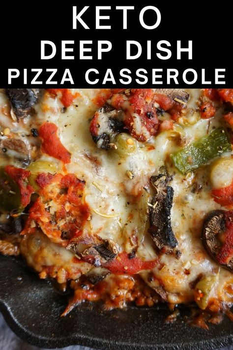 Keto Deep Dish Pizza, Crustless Pizza Casserole, Deep Dish Pizza Casserole, Low Carb Spaghetti, Crustless Pizza, Low Carb Casseroles, Pizza Casserole, Best Low Carb Recipes, Deep Dish Pizza