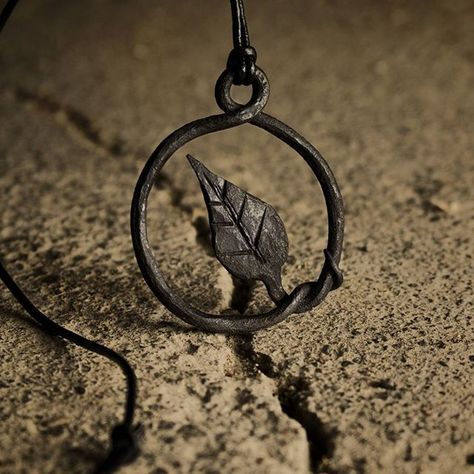 Blacksmith Necklace, Blacksmith Keychain, Pagan Bracelet, Blacksmith Jewelry, Forged Bracelet, Pagan Ring, Iron Bracelet, Forged Necklace, Forged Leaf