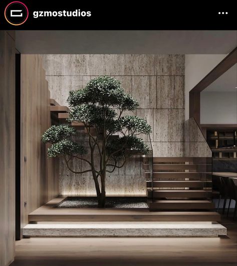 Stairs Around Tree, Stairs And Landing Decor, Tree Stairs, Tree House Interior, Modern Staircases, تحت الدرج, Steel Staircase, Staircase Interior Design, Modern Stair Railing